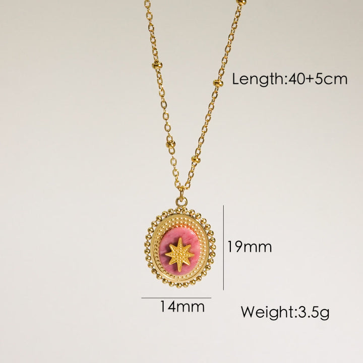 Collier avec pendentif en rhodonite naturelle Olivenorma