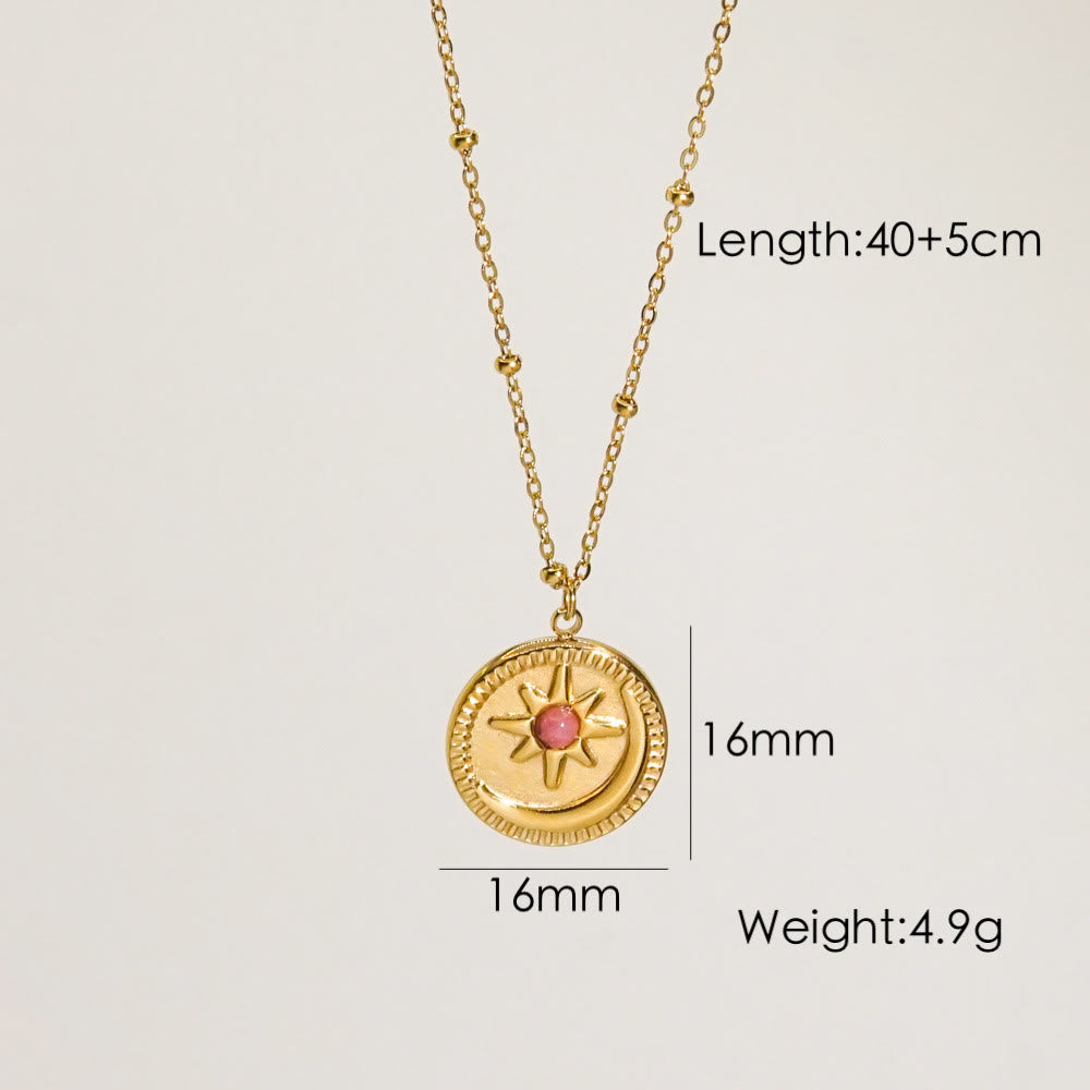 Collier avec pendentif en rhodonite naturelle Olivenorma