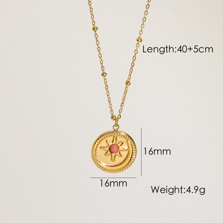 Collier avec pendentif en rhodonite naturelle Olivenorma