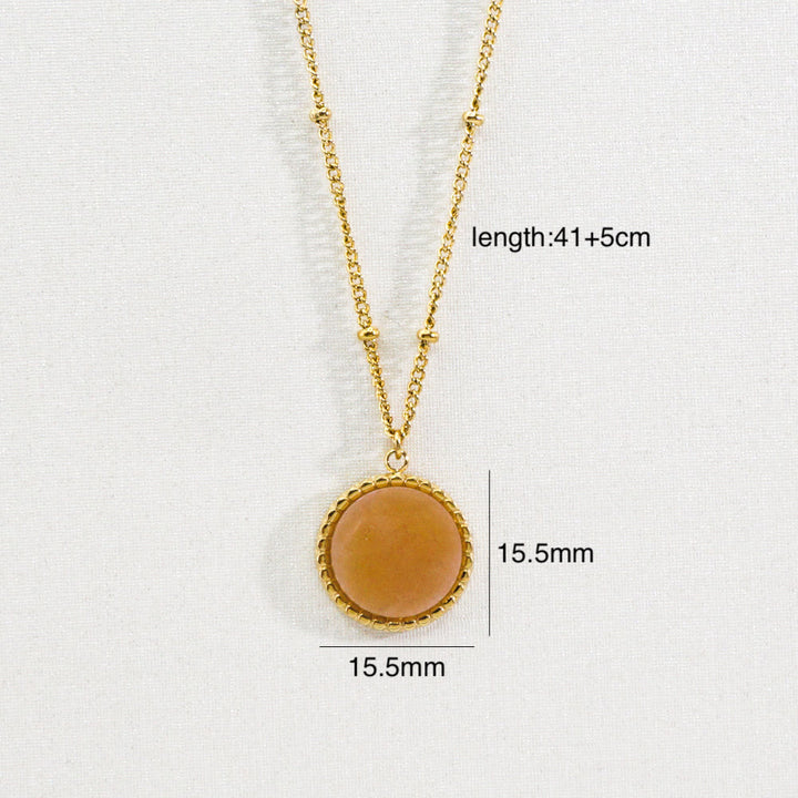 Collier avec pendentif étoile à huit branches en pierre naturelle Olivenorma