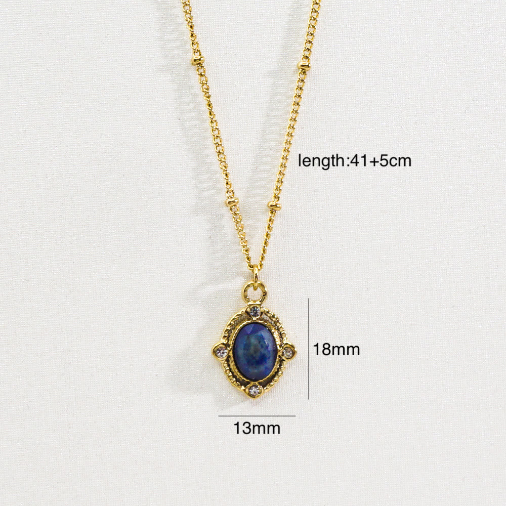 Collier avec pendentif étoile à huit branches en pierre naturelle Olivenorma