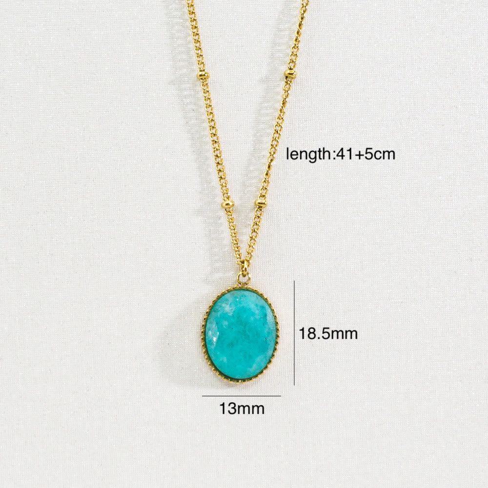 Collier avec pendentif étoile à huit branches en pierre naturelle Olivenorma