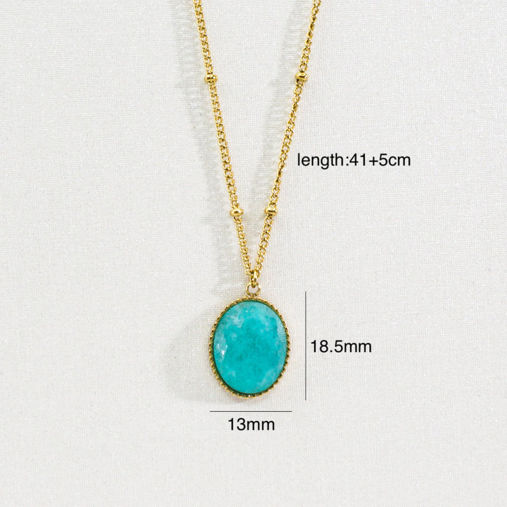 Collier avec pendentif étoile à huit branches en pierre naturelle Olivenorma