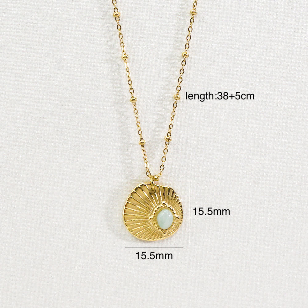 Collier avec pendentif étoile à huit branches en pierre naturelle Olivenorma