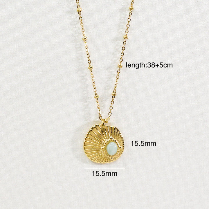 Collier avec pendentif étoile à huit branches en pierre naturelle Olivenorma
