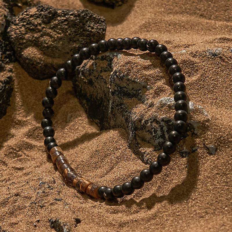 Bracelet de perles en obsidienne œil de tigre Olivenorma Roller Bead