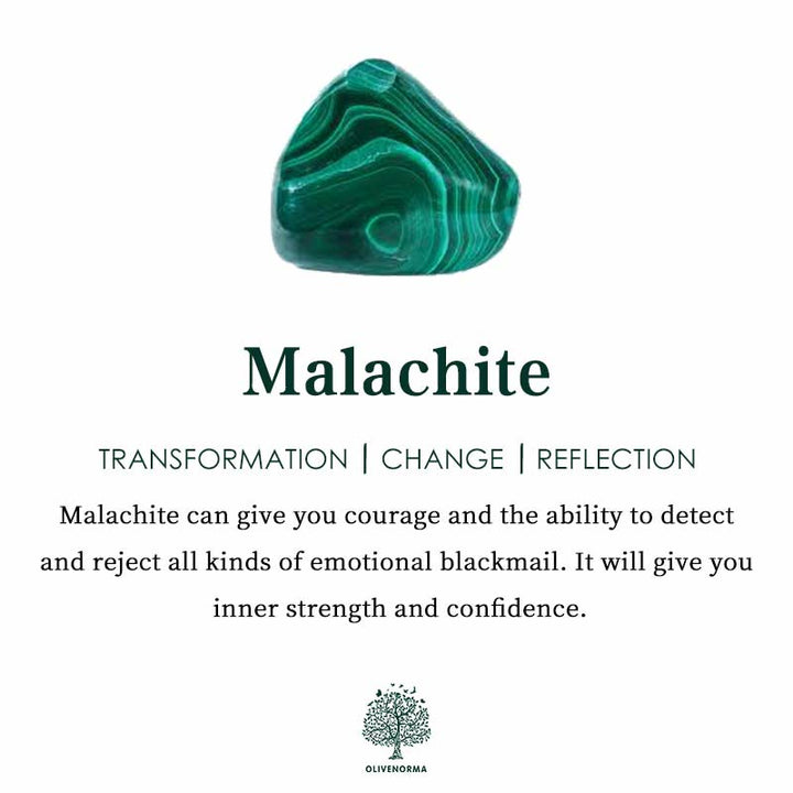 Bracelet de perles en obsidienne et malachite Olivenorma Roller Bead