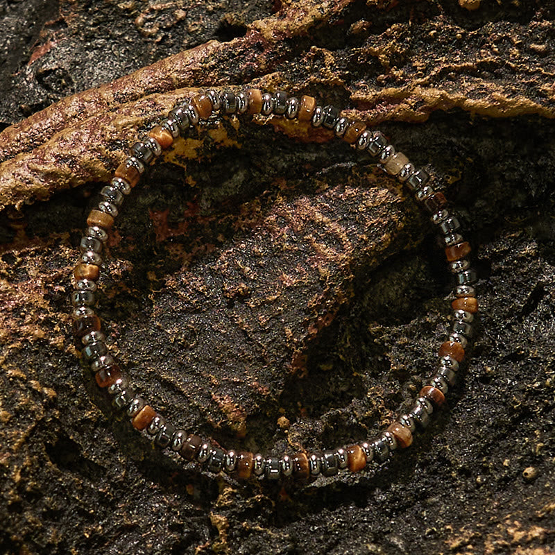 Bracelet de perles en hématite et œil de tigre Olivenorma Roller Bead