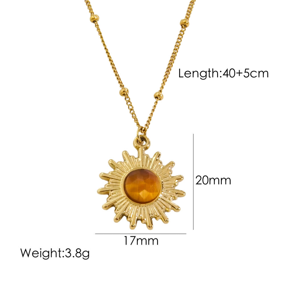 Collier avec pendentif en œil de tigre naturel Olivenorma