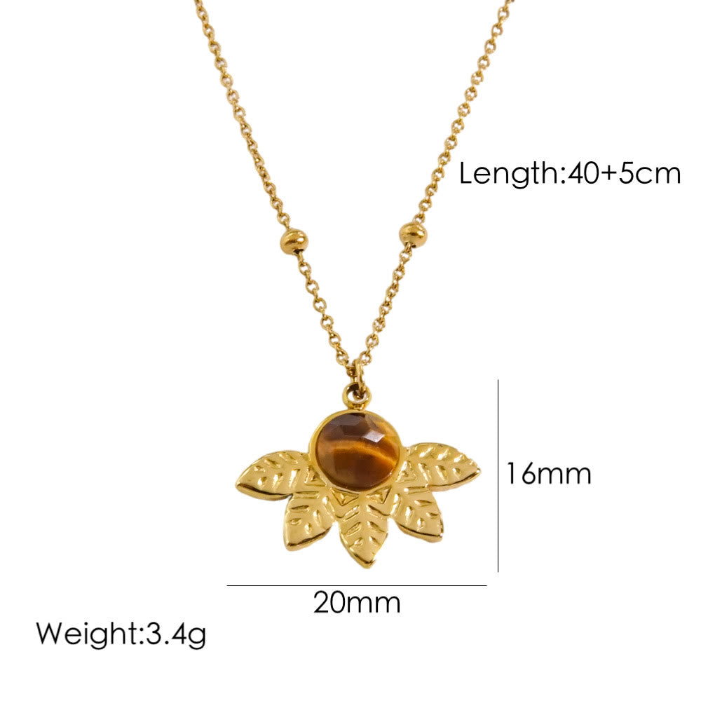 Collier avec pendentif en œil de tigre naturel Olivenorma