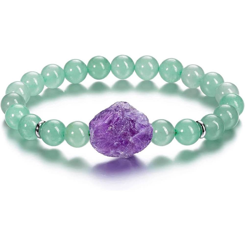 Bracelet en améthyste naturelle brute de 8 mm Olivenorma