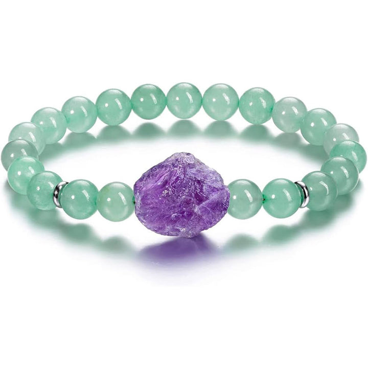 Bracelet en améthyste naturelle brute de 8 mm Olivenorma