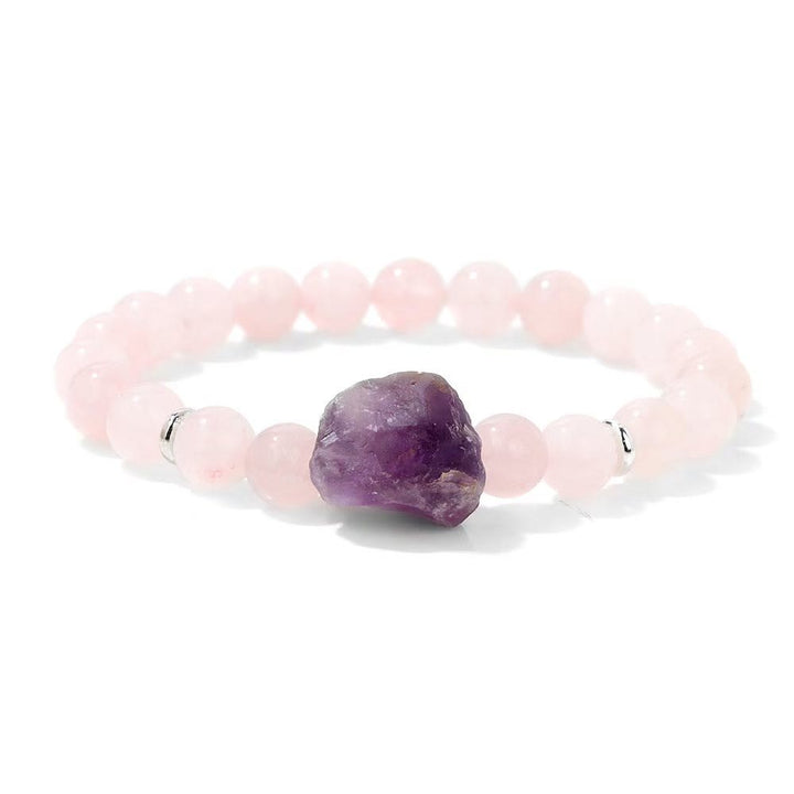 Bracelet en améthyste naturelle brute de 8 mm Olivenorma