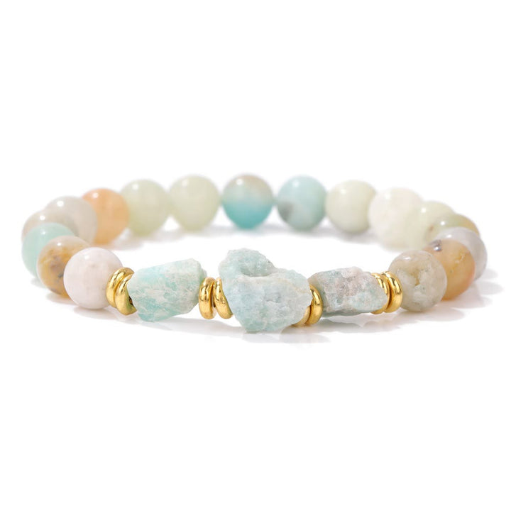Bracelet en perles de pierres précieuses brutes naturelles Olivenorma