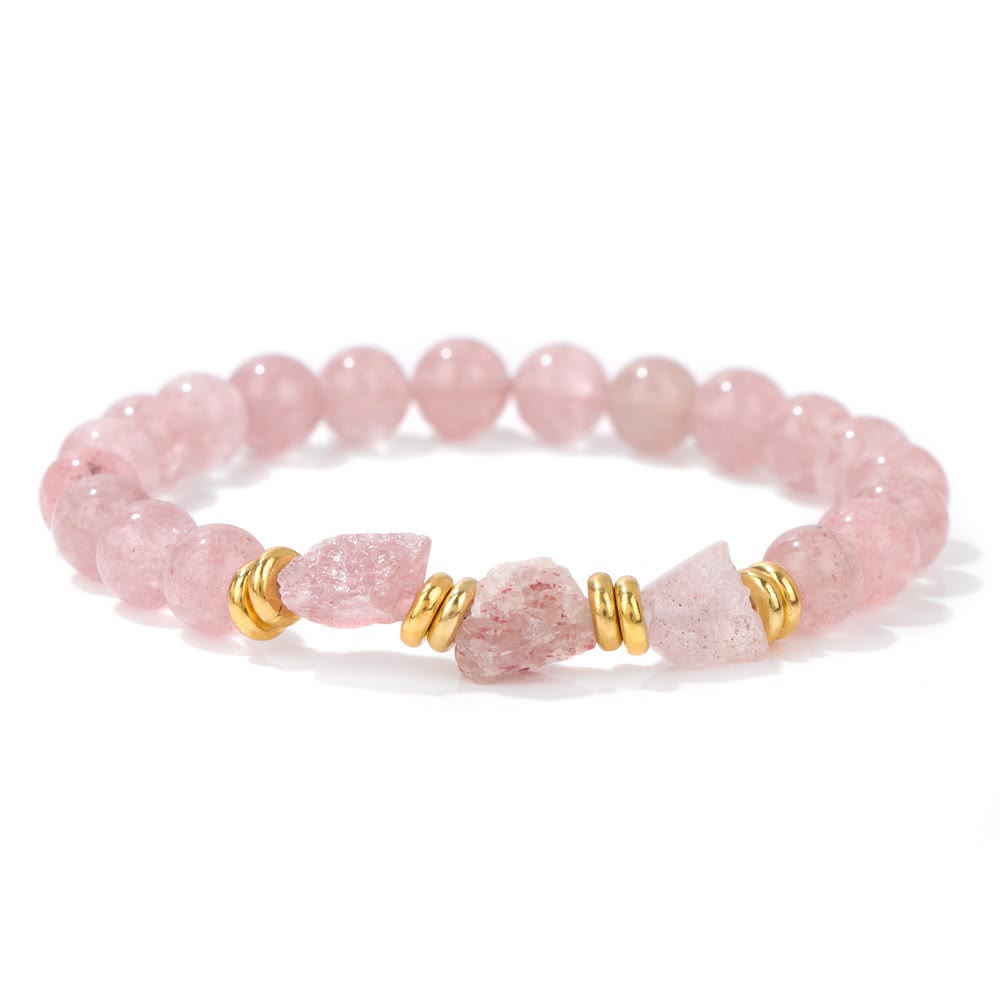 Bracelet en perles de pierres précieuses brutes naturelles Olivenorma