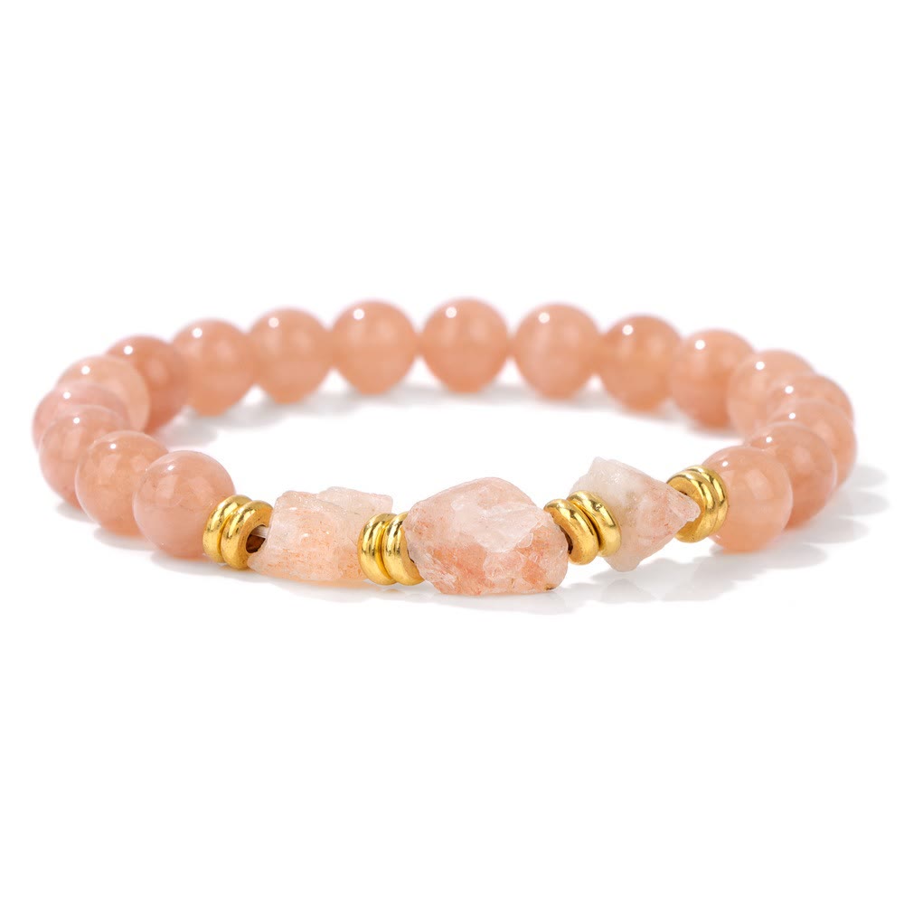 Bracelet en perles de pierres précieuses brutes naturelles Olivenorma
