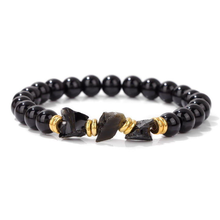 Bracelet en perles de pierres précieuses brutes naturelles Olivenorma