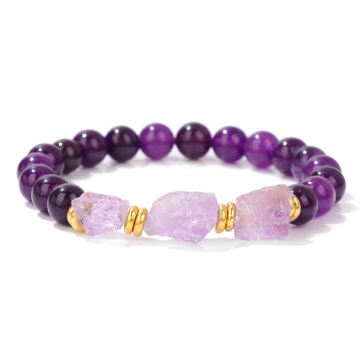 Bracelet en perles de pierres précieuses brutes naturelles Olivenorma