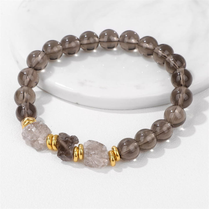 Bracelet en perles de pierres précieuses brutes naturelles Olivenorma