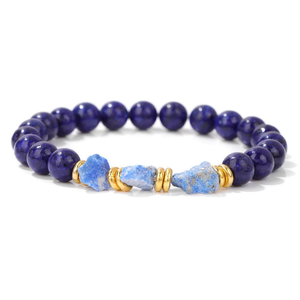 Bracelet en perles de pierres précieuses brutes naturelles Olivenorma