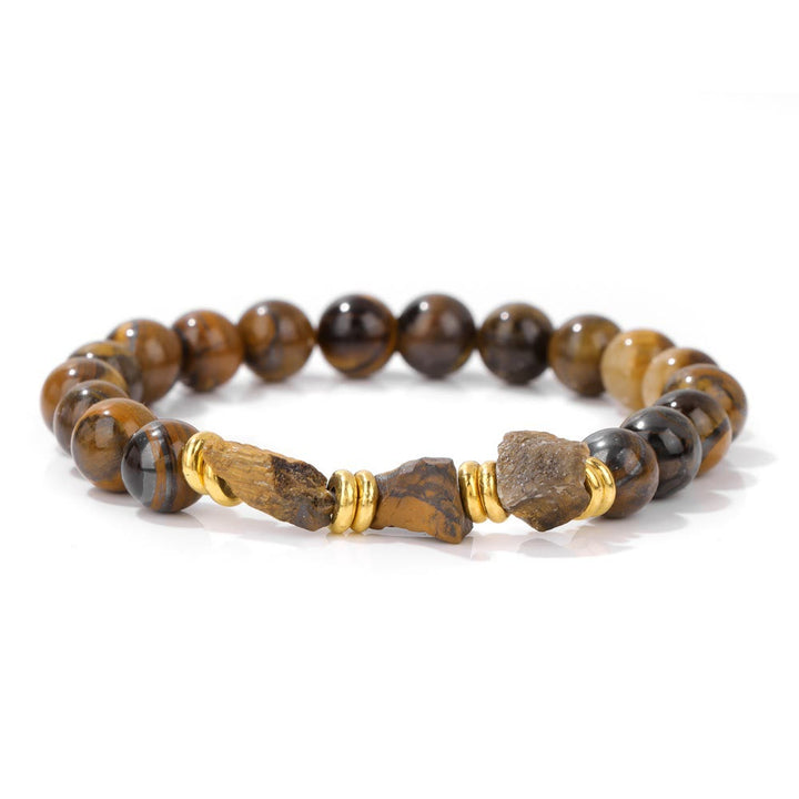 Bracelet en perles de pierres précieuses brutes naturelles Olivenorma