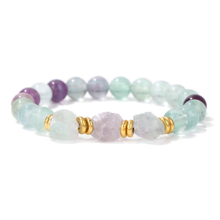 Bracelet en perles de pierres précieuses brutes naturelles Olivenorma