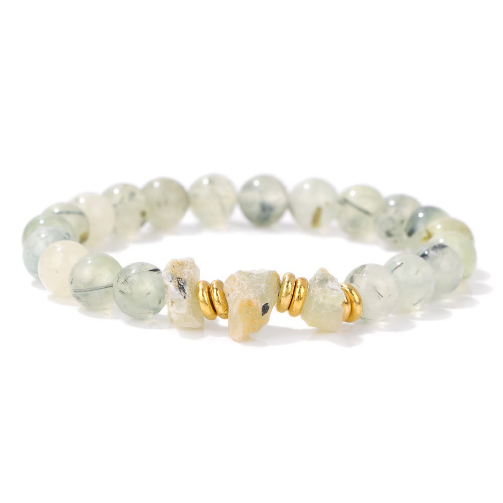 Bracelet en perles de pierres précieuses brutes naturelles Olivenorma