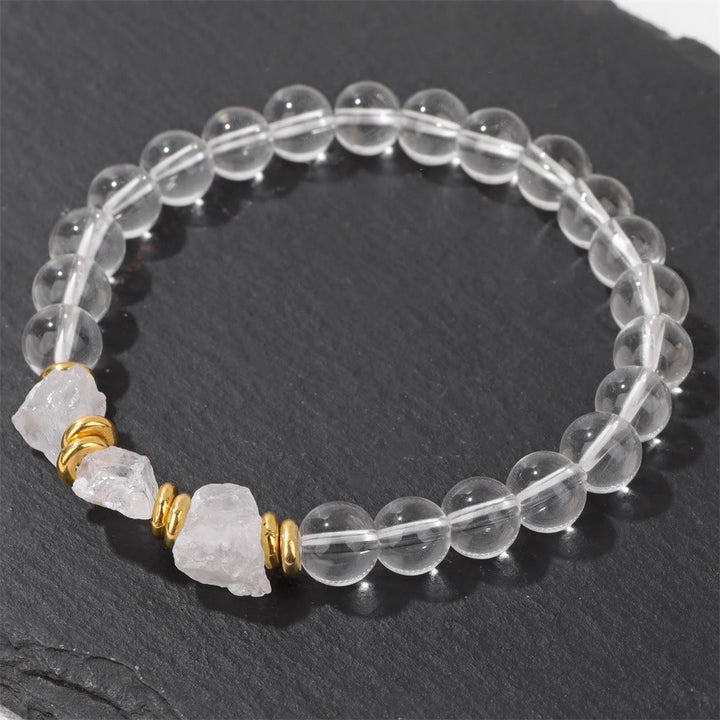 Bracelet en perles de pierres précieuses brutes naturelles Olivenorma