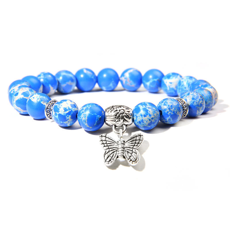 Bracelet à breloques papillon en turquoise naturelle Olivenorma