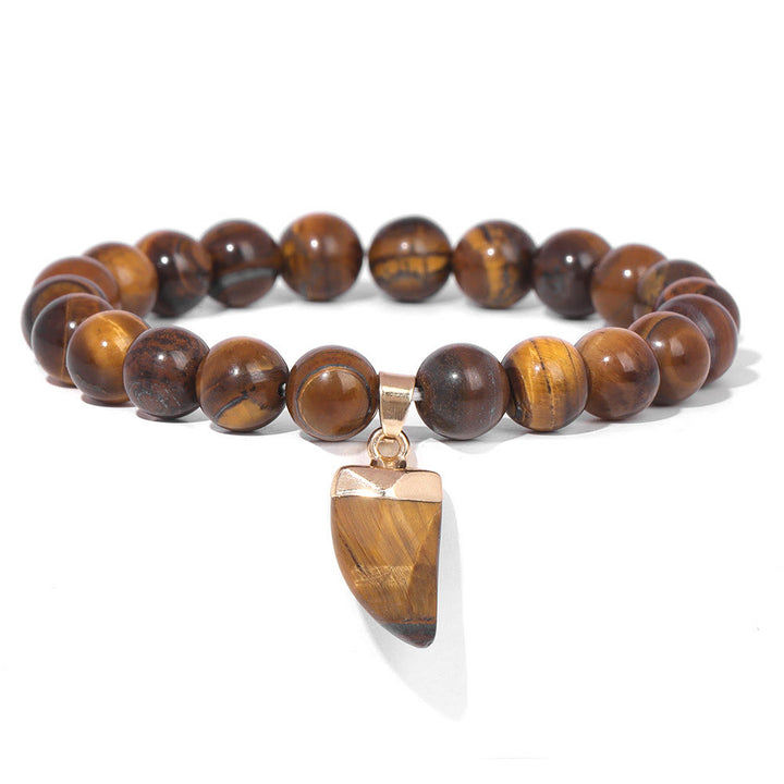 Bracelet de guérison en perles rondes polies en pierre naturelle Olivenorma