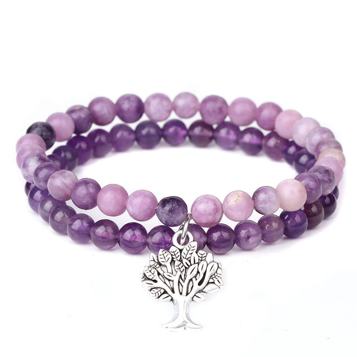 Bracelet double couche de pierres précieuses Arbre de vie Olivenorma