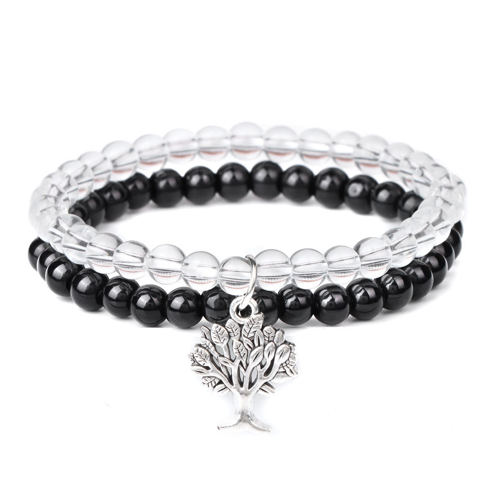 Bracelet double couche de pierres précieuses Arbre de vie Olivenorma