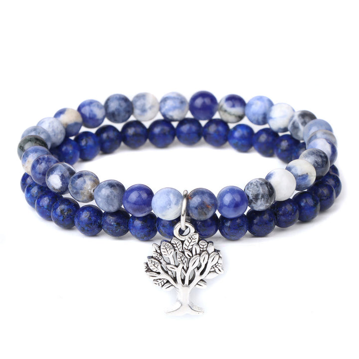 Bracelet double couche de pierres précieuses Arbre de vie Olivenorma