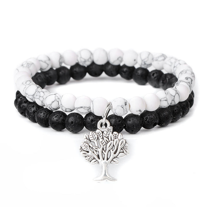 Bracelet double couche de pierres précieuses Arbre de vie Olivenorma