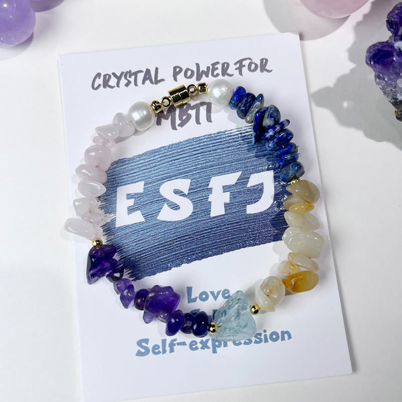 Bracelet de personnalité en cristal naturel MBTI Olivenorma