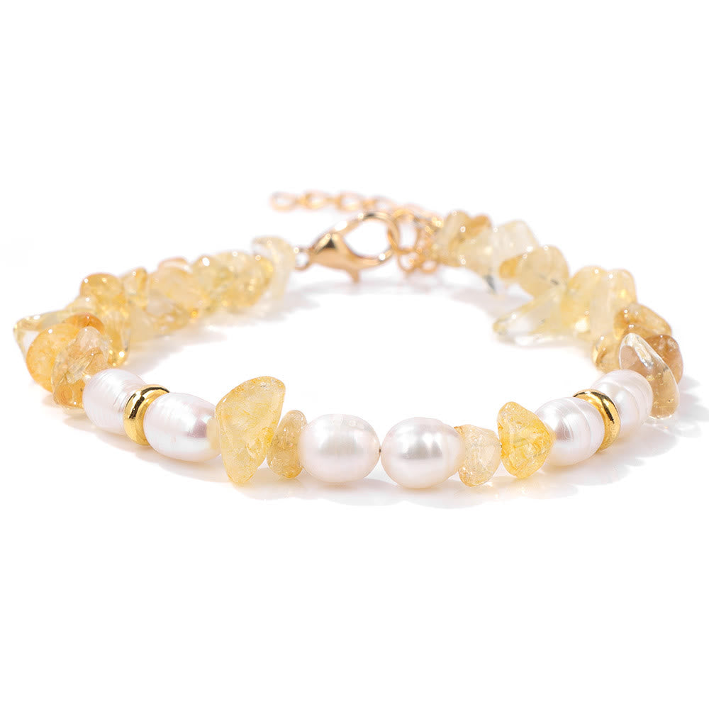 Bracelet de perles irrégulières en gravier et pierres précieuses Olivenorma