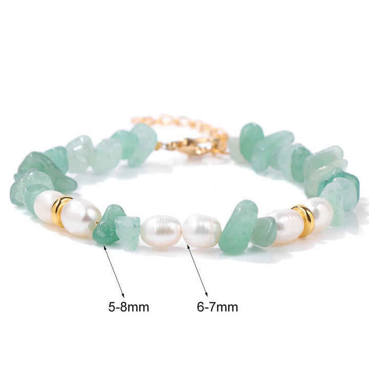 Bracelet de perles irrégulières en gravier et pierres précieuses Olivenorma