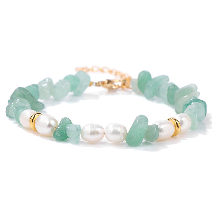 Bracelet de perles irrégulières en gravier et pierres précieuses Olivenorma