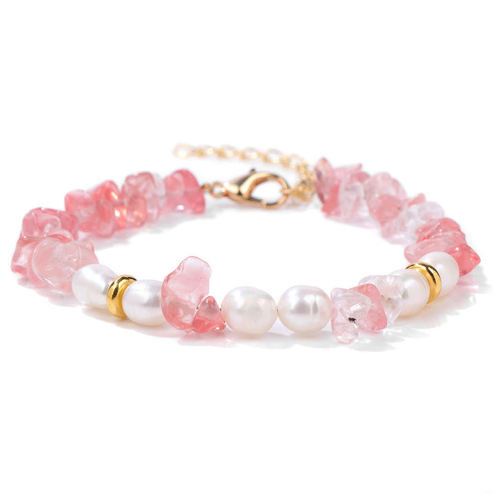 Bracelet de perles irrégulières en gravier et pierres précieuses Olivenorma