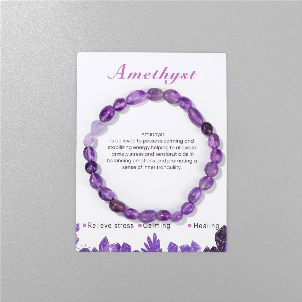 Bracelet de guérison ajustable en pierres précieuses irrégulières Olivenorma