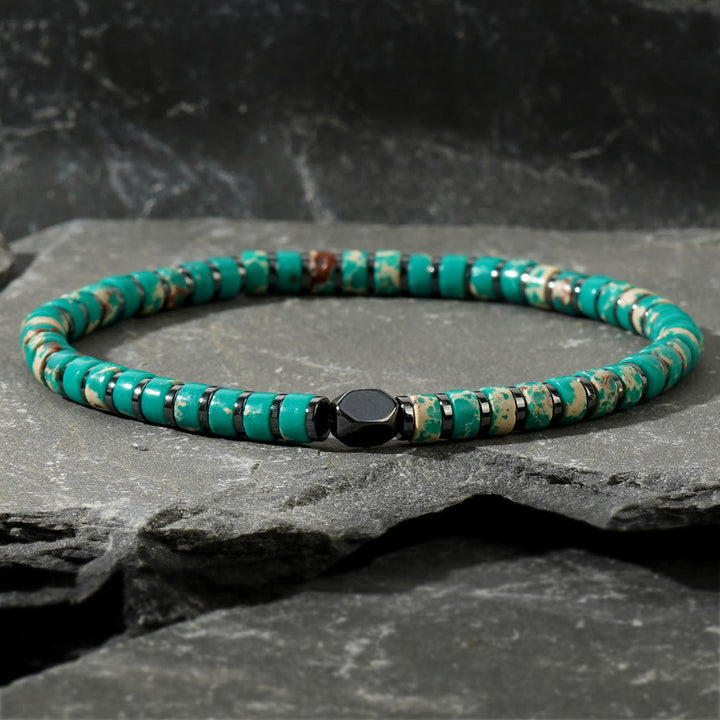 Bracelet en perles de pierre naturelle de Bohème Olivenorma