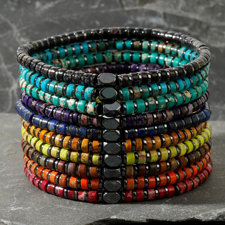 Bracelet en perles de pierre naturelle de Bohème Olivenorma