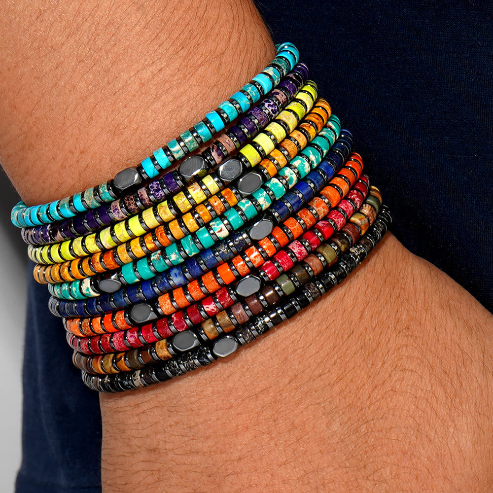 Bracelet en perles de pierre naturelle de Bohème Olivenorma