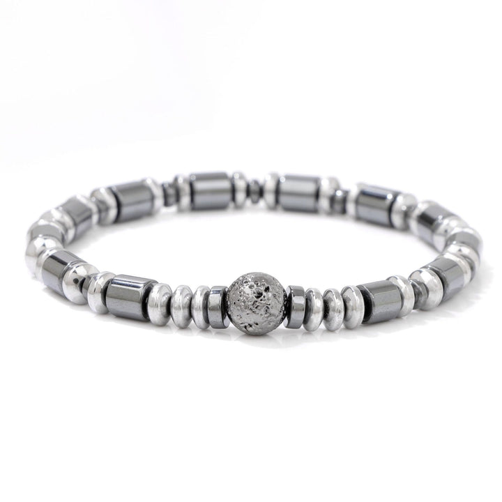 Bracelet de perles en pierre de lave hématite punk Olivenorma