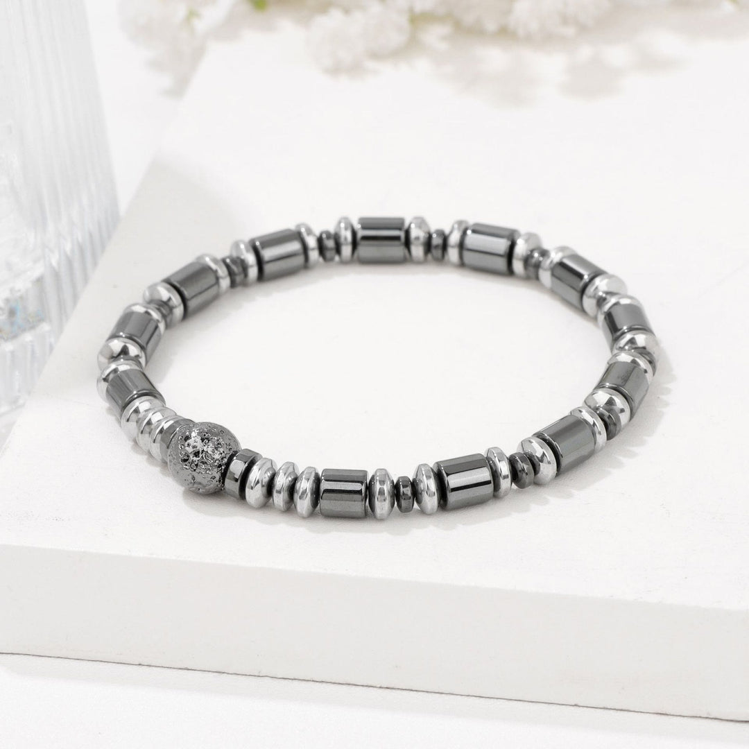 Bracelet de perles en pierre de lave hématite punk Olivenorma