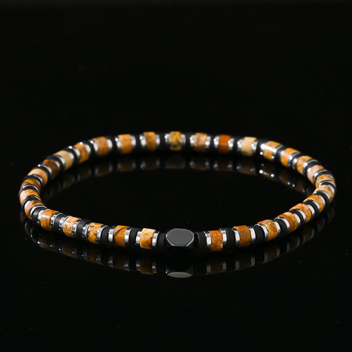 Bracelet en perles de bronzite naturelle en forme de colonne Olivenorma
