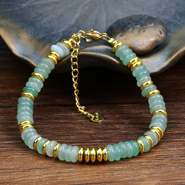 Bracelet Boho en perles d'agate naturelle colorées Olivenorma