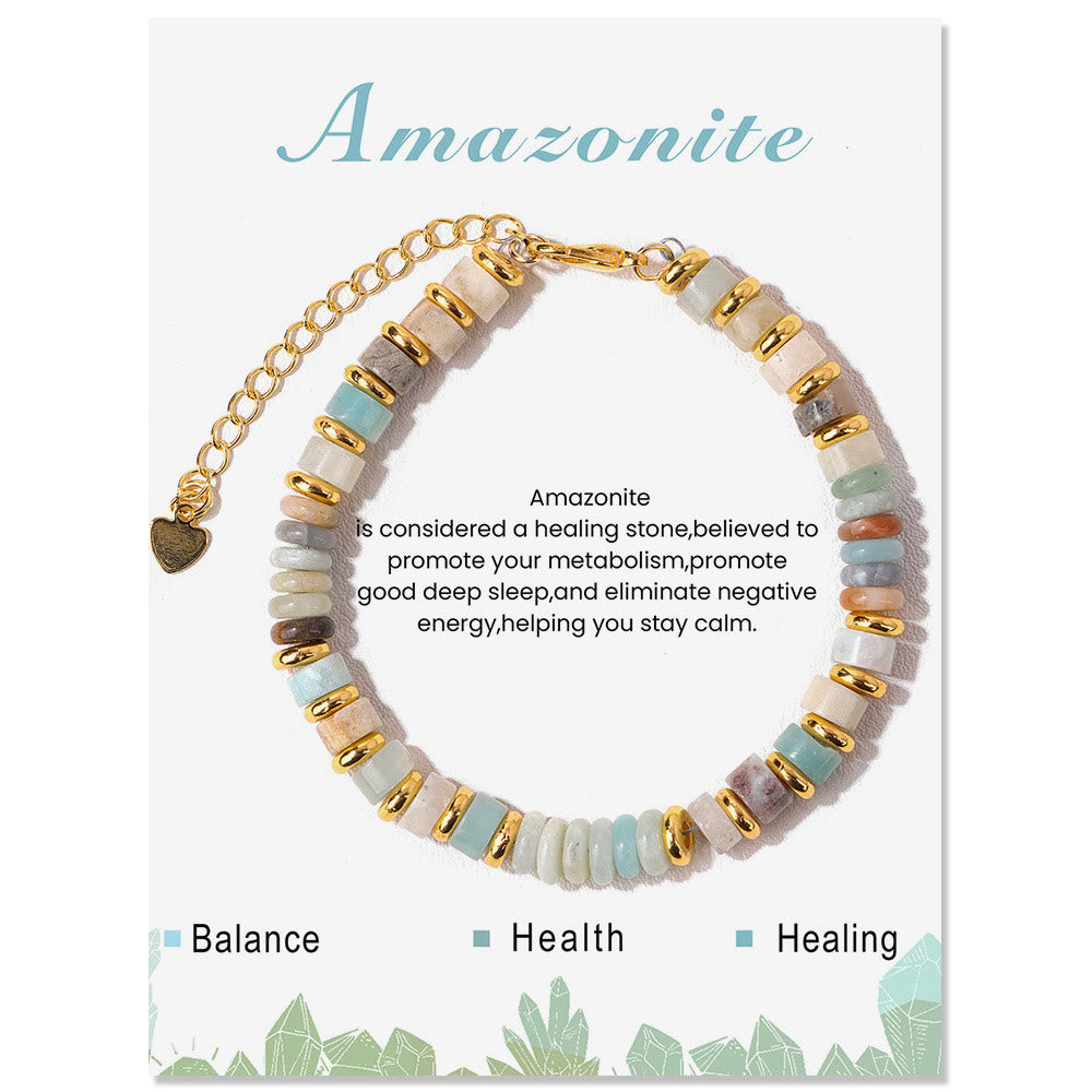 Bracelet en perles de pierres précieuses naturelles taillées à la roue Olivenorma