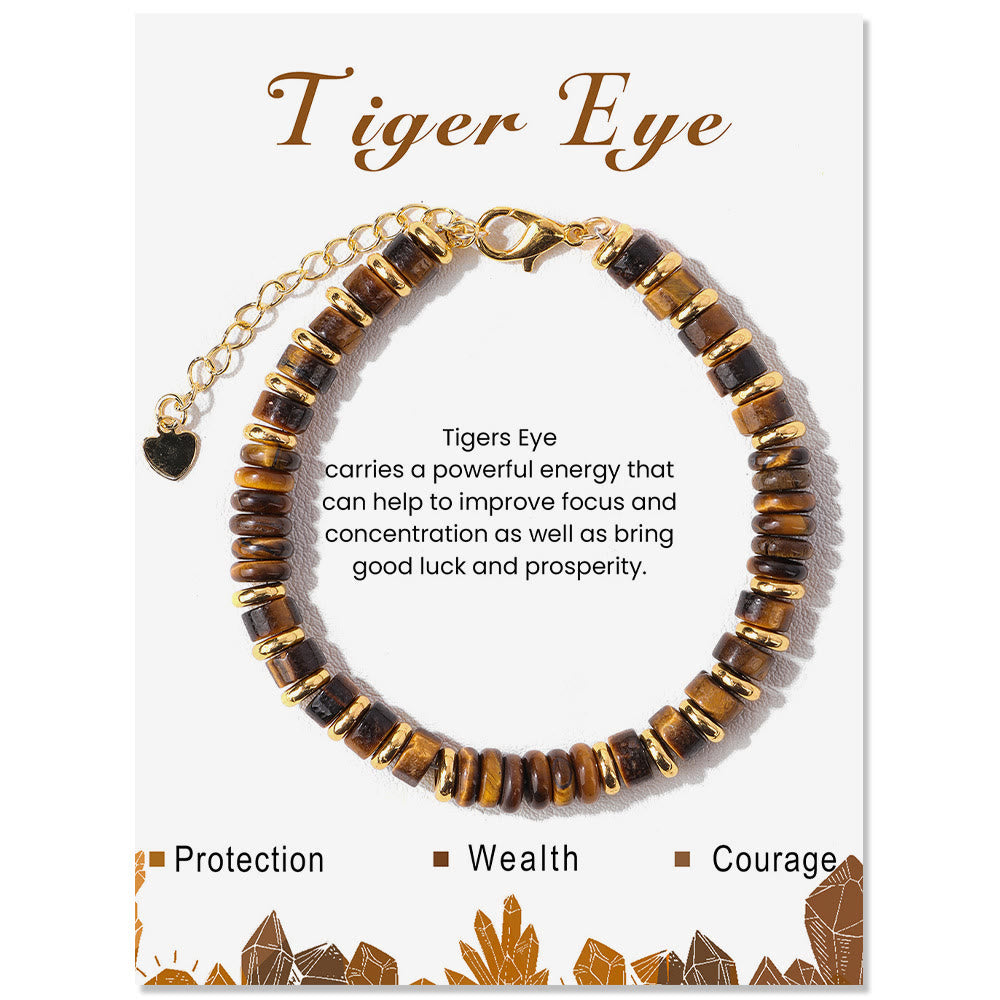 Bracelet en perles de pierres précieuses naturelles taillées à la roue Olivenorma