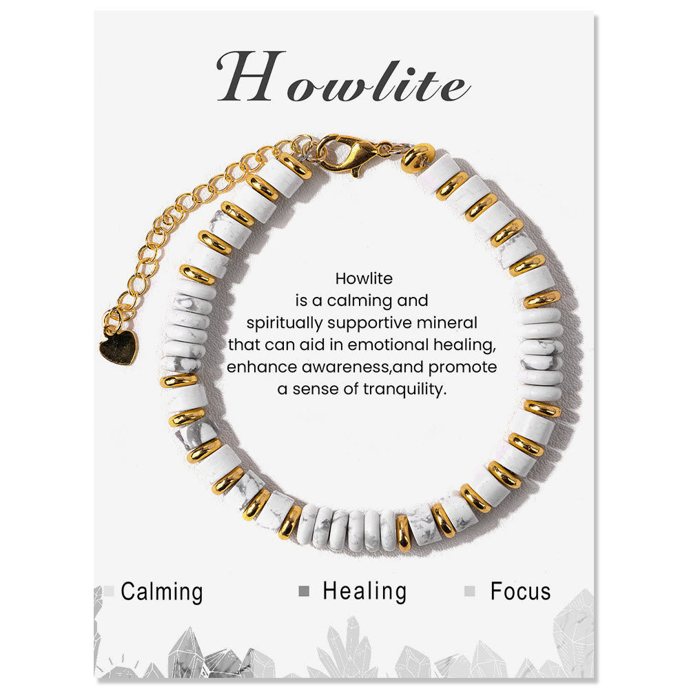 Bracelet en perles de pierres précieuses naturelles taillées à la roue Olivenorma